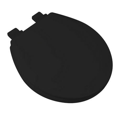 Plumbing Technologies Slow Close Premium Round Molded Wood Toilet Seat- Black 1F1R7-90